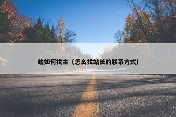 站如何找主（怎么找站长的联系方式）