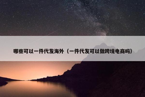 哪些可以一件代发海外（一件代发可以做跨境电商吗）