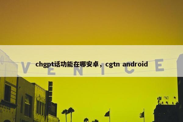 chgpt话功能在哪安卓，cgtn android