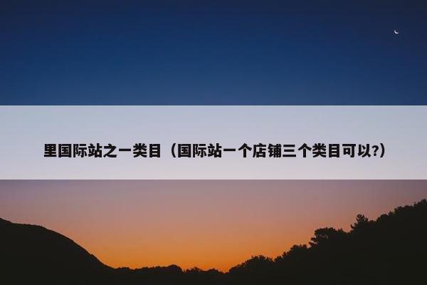 里国际站之一类目（国际站一个店铺三个类目可以?）