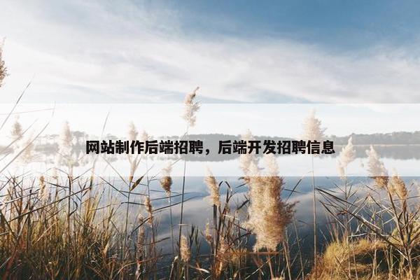 网站制作后端招聘，后端开发招聘信息