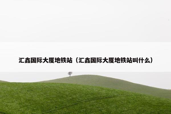 汇鑫国际大厦地铁站（汇鑫国际大厦地铁站叫什么）