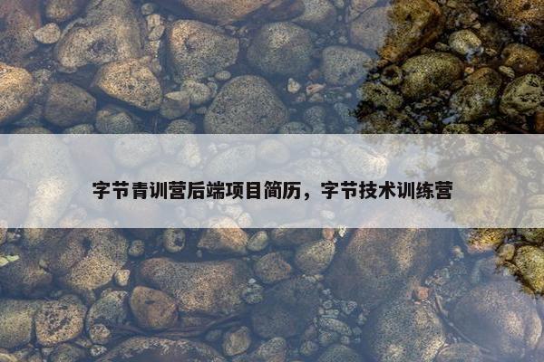 字节青训营后端项目简历，字节技术训练营