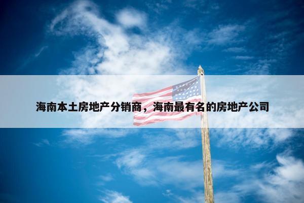海南本土房地产分销商，海南最有名的房地产公司