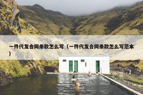 一件代发合同条款怎么写（一件代发合同条款怎么写范本）