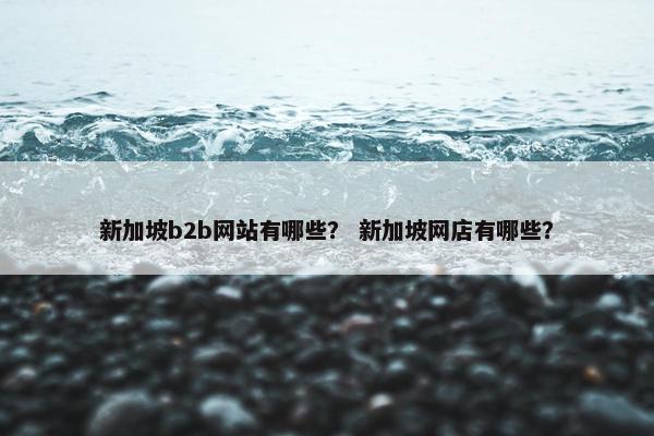 新加坡b2b网站有哪些？ 新加坡网店有哪些？