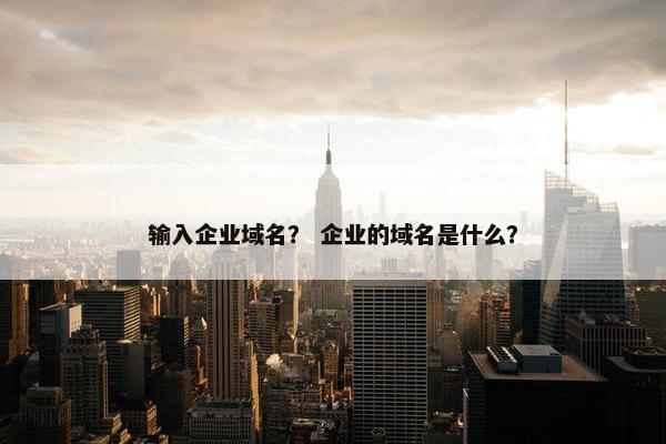 输入企业域名？ 企业的域名是什么？