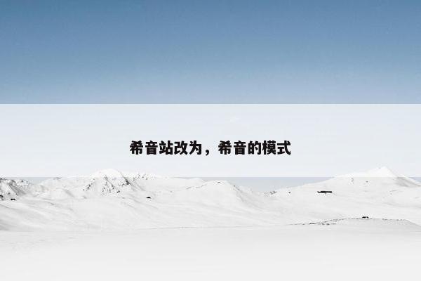 希音站改为，希音的模式