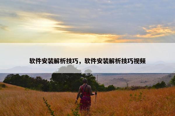 软件安装解析技巧，软件安装解析技巧视频