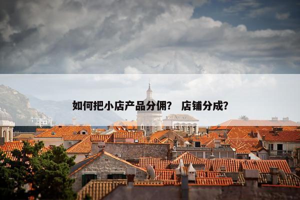 如何把小店产品分佣？ 店铺分成？