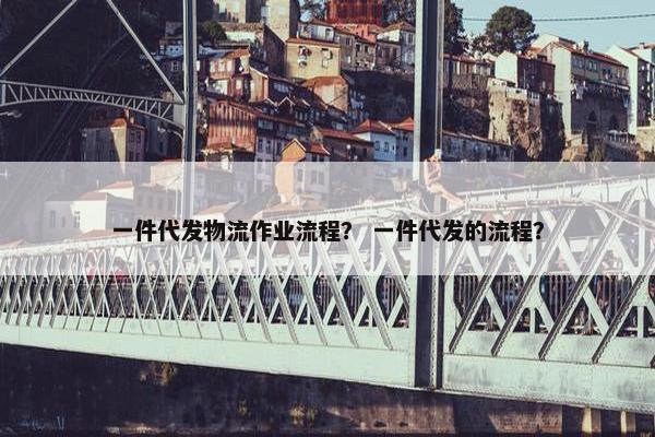 一件代发物流作业流程？ 一件代发的流程？