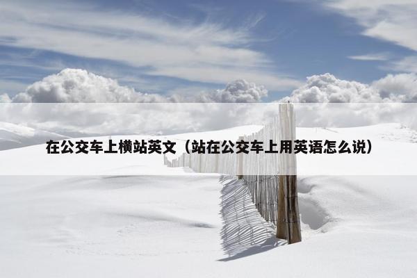 在公交车上横站英文（站在公交车上用英语怎么说）