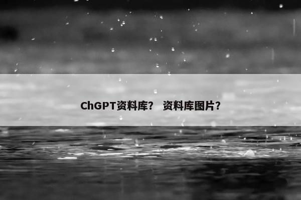 ChGPT资料库？ 资料库图片？