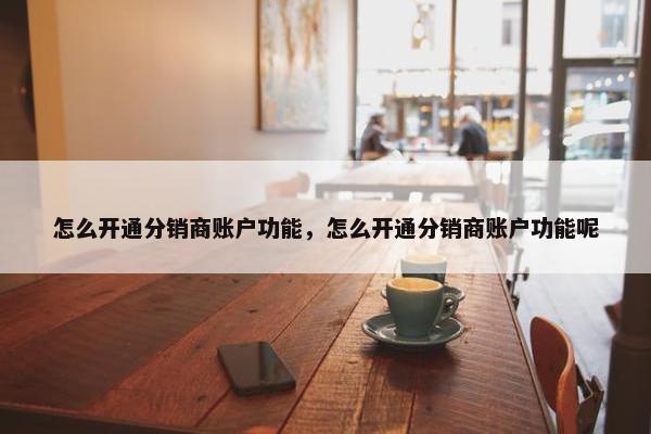 怎么开通分销商账户功能，怎么开通分销商账户功能呢