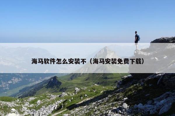 海马软件怎么安装不（海马安装免费下载）