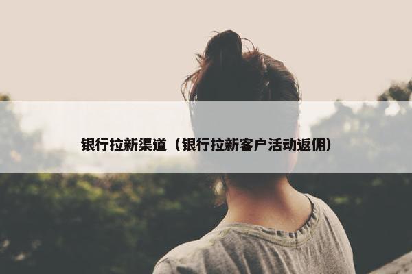 银行拉新渠道（银行拉新客户活动返佣）