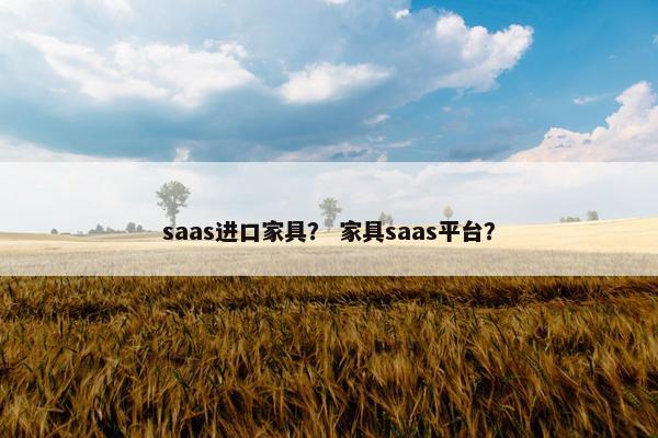 saas进口家具？ 家具saas平台？
