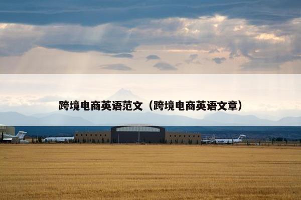 跨境电商英语范文（跨境电商英语文章）