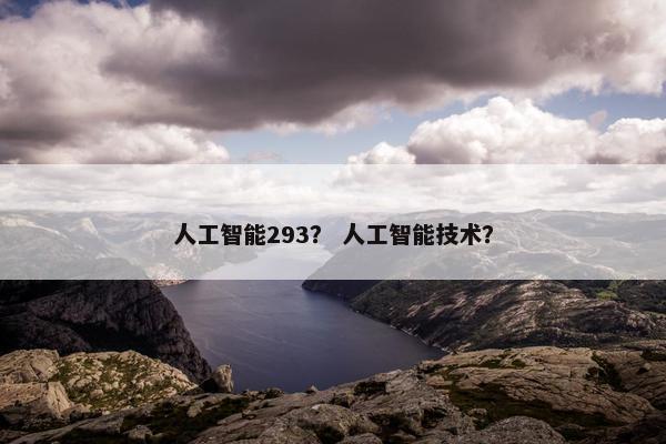 人工智能293？ 人工智能技术？