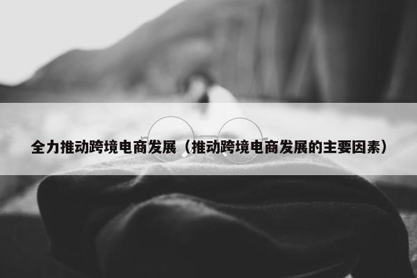 全力推动跨境电商发展（推动跨境电商发展的主要因素）