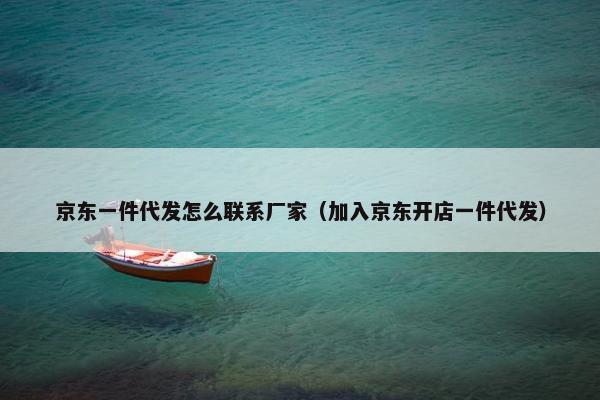 京东一件代发怎么联系厂家（加入京东开店一件代发）