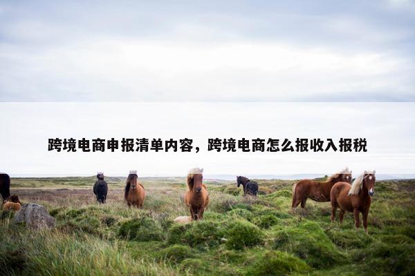 跨境电商申报清单内容，跨境电商怎么报收入报税