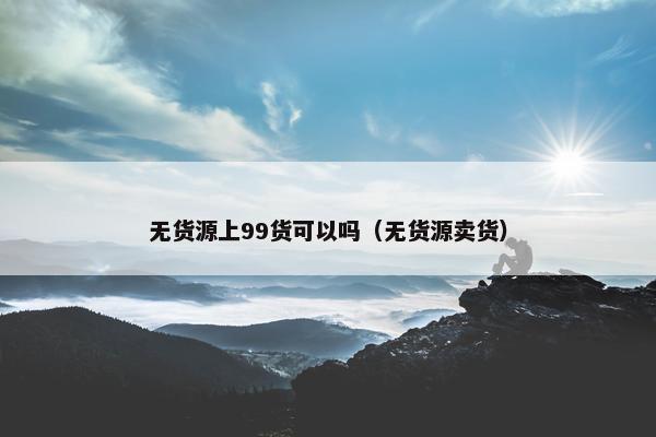 无货源上99货可以吗（无货源卖货）