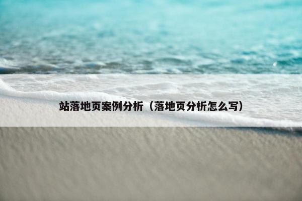 站落地页案例分析（落地页分析怎么写）