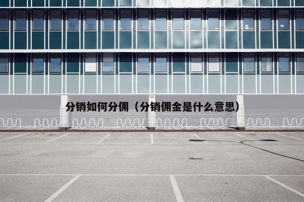 分销如何分佣（分销佣金是什么意思）