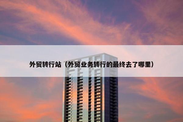 外贸转行站（外贸业务转行的最终去了哪里）