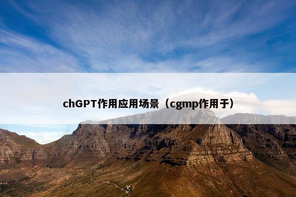 chGPT作用应用场景（cgmp作用于）