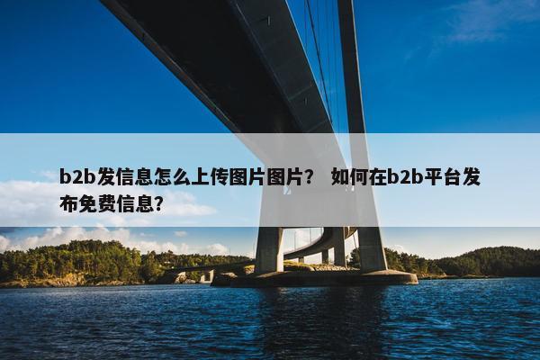 b2b发信息怎么上传图片图片？ 如何在b2b平台发布免费信息？