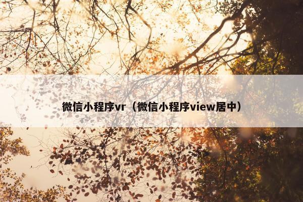 微信小程序vr（微信小程序view居中）