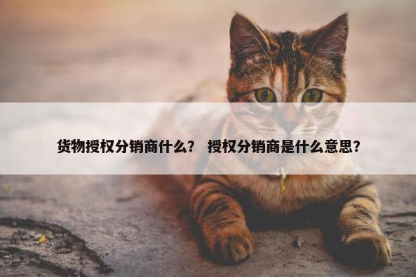 货物授权分销商什么？ 授权分销商是什么意思？