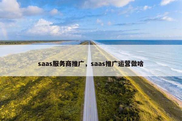 saas服务商推广，saas推广运营做啥