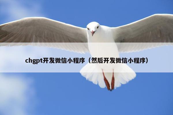 chgpt开发微信小程序（然后开发微信小程序）