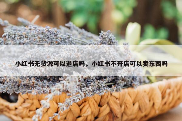 小红书无货源可以退店吗，小红书不开店可以卖东西吗