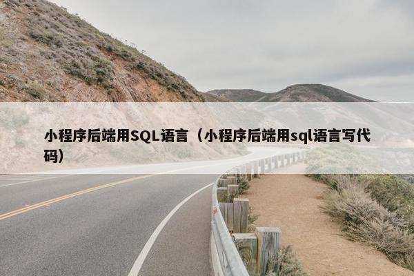 小程序后端用SQL语言（小程序后端用sql语言写代码）