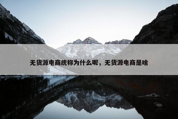 无货源电商统称为什么呢，无货源电商是啥