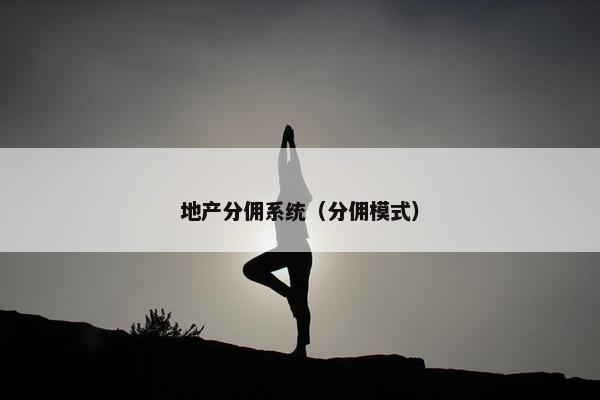 地产分佣系统（分佣模式）