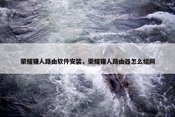 荣耀猎人路由软件安装，荣耀猎人路由器怎么组网