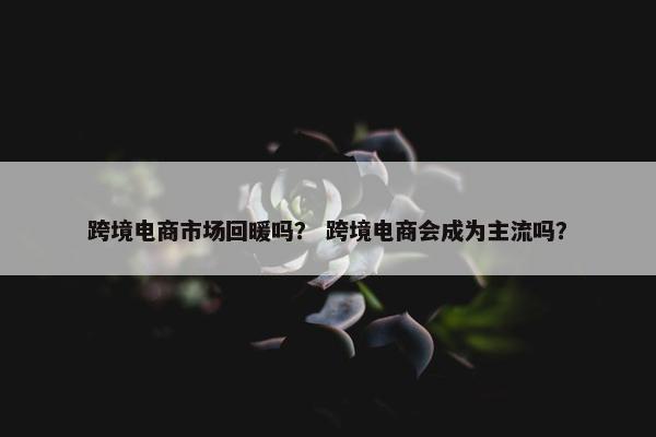 跨境电商市场回暖吗？ 跨境电商会成为主流吗？