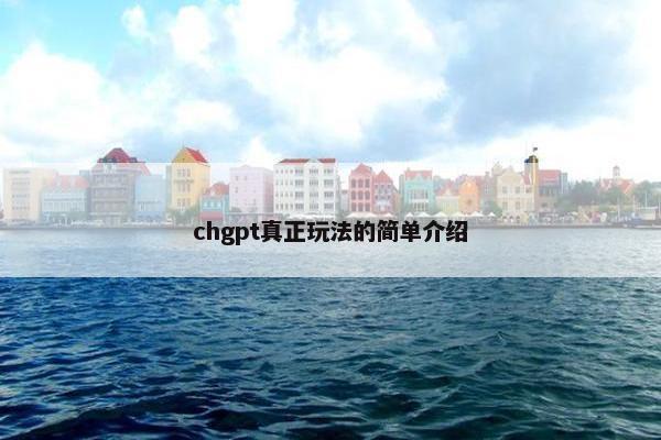 chgpt真正玩法的简单介绍