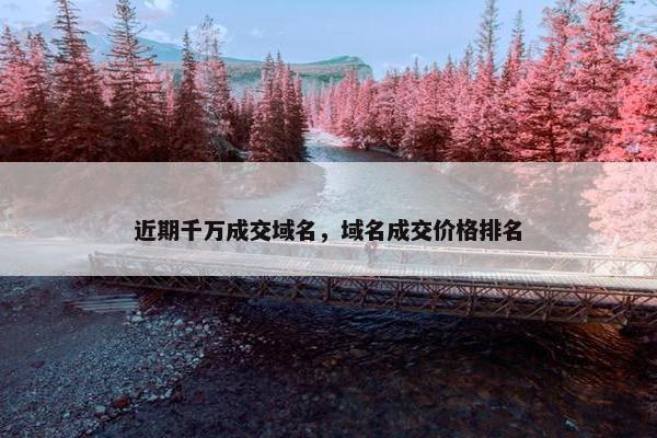 近期千万成交域名，域名成交价格排名