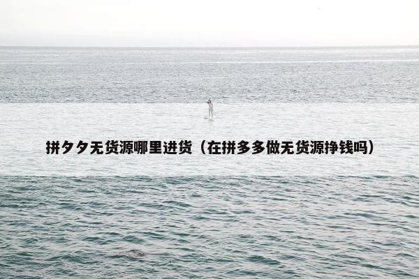 拼夕夕无货源哪里进货（在拼多多做无货源挣钱吗）