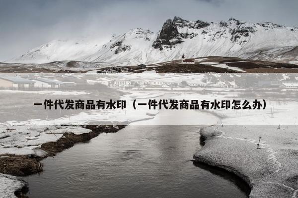 一件代发商品有水印（一件代发商品有水印怎么办）