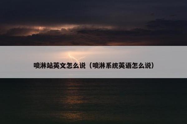 喷淋站英文怎么说（喷淋系统英语怎么说）