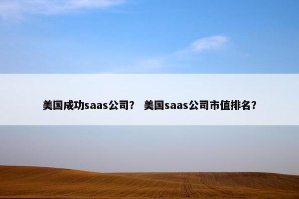 美国成功saas公司？ 美国saas公司市值排名？