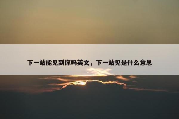 下一站能见到你吗英文，下一站见是什么意思