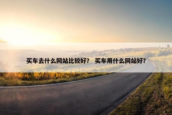 买车去什么网站比较好？ 买车用什么网站好？